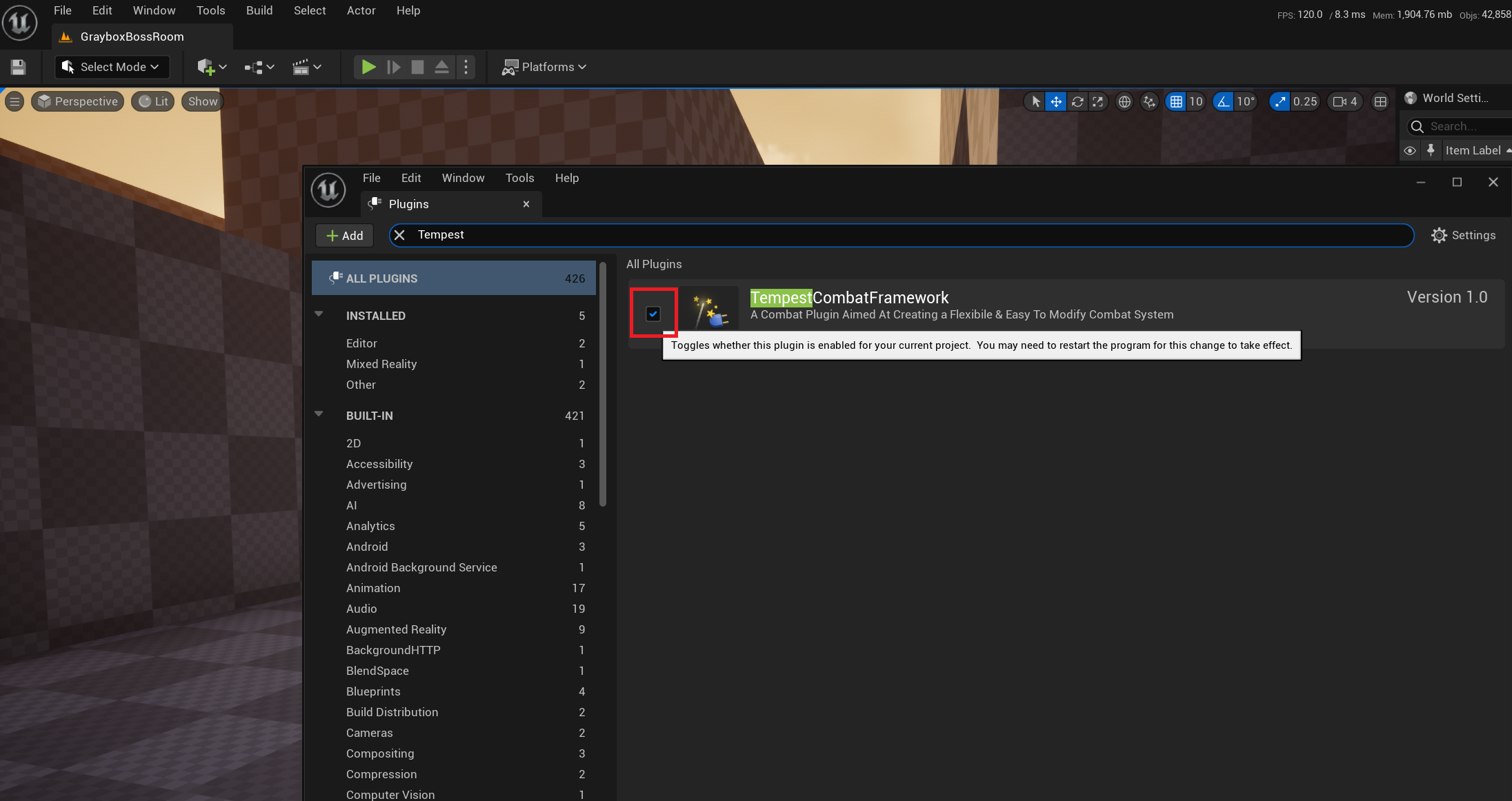 Plugins Menu